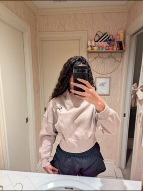 wild fable tan fleece-lined Turtleneck Cropped sweater